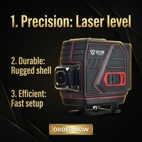Niveau laser industriel professionnel à faisceau vert 12 lignes 360° auto-nivelant avec batterie au lithium