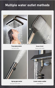 高品質で現代的な多機能完全滝状レインフォールピアノパネルシャワー水栓システムセット（バスルーム用） - Product Image 3