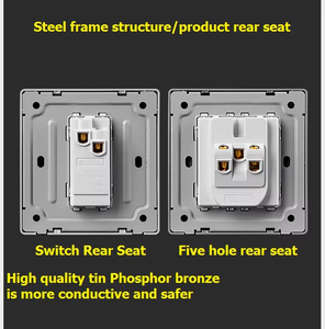 86 loại màu xám chuyển đổi ổ cắm Bảng điều khiển giấu cài đặt, duy nhất năm lỗ USB ổ cắm 16A điều hòa không khí tường chuyển đổi ổ cắm - Product Image 3