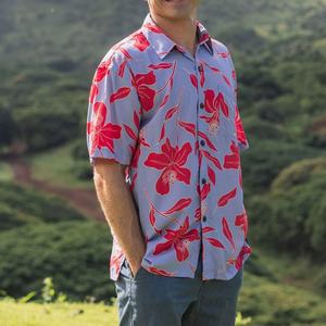 Chemise à boutons à revers imprimée de luxe sur mesure pour la plage, OEM, chemise hawaïenne en lin de haute qualité - Product Image 2