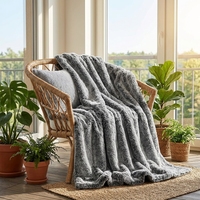 Plaids en fourrure de vison doux et luxueux, tricotés, pour la décoration de la maison, certifiés OEKO-TEX, parfaits pour l'hiver