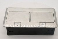Boîtier de prise de sol dissimulée MAQO en acier inoxydable, durable, 13A, avec prise américaine escamotable et port LAN pour ordinateur, idéal pour la maison et le bureau