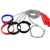 Laisse pour chien en fer durable avec collier, ensemble anti-morsure, chaîne métallique, câble de fixation, fournitures pour animaux de compagnie en gros