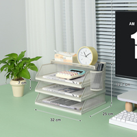 Organiseurs de documents empilables multi-niveaux en métal A4 et boîtes de rangement de bureau avec porte-stylos – Vente Flash