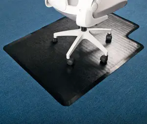 Black PVC Chair Mat For Carpet Floor Protector For Office Desk Chair