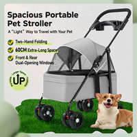Poussette pour animaux de compagnie en gros, couleur et logo personnalisés, pliable, grande poussette pour chien et chat, 4 roues pivotantes à 360°, poussette de voyage, usine OEM ODM