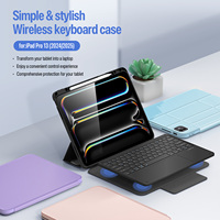 Clavier sans fil avec étui pour iPad Pro 13 2025, avec pavé tactile multi-touch et support magnétique détachable