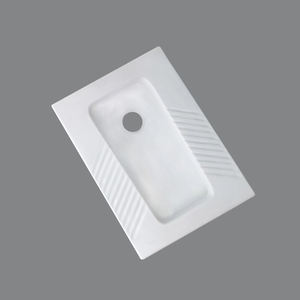 Toilette à squat en céramique S Bend Direct Flush 570x430x170mm Avant et après le système de rinçage d'eau Squat Pan Toilette Wc - Product Image 3