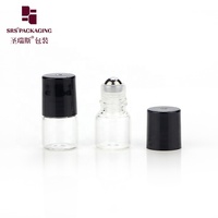 Flacon à bille en verre transparent vide de 1 ml avec bille en acier pour échantillons d'huiles essentielles et de parfums
