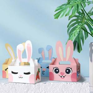 24 boîtes cadeaux en forme de <span class=keywords><strong>lapin</strong></span> de Pâques avec poignée, pour bonbons et biscuits, idéales pour décorations de fête de Pâques - Product Image 6