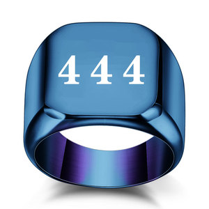 Anillo Cuadrado para Hombre de 18 mm con Número 111 Grabado con Láser, Estilo Vintage, Joyería de Regalo - Product Image 4