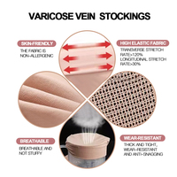 20-30mmhg de qualité médicale Compression varices chaussettes respirant bout ouvert cuisse haute bas