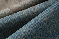Fabricant de jeans en denim sur mesure, jeans baggy pour hommes, bleu rétro, lavé, brossé, 100% coton, effet usé