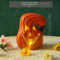 Juego de Faroles de Calabaza de Plástico con Luces LED para Halloween, Decoraciones de Araña para Interiores y Exteriores, para Fiestas, Hogar y Jardín, OEM