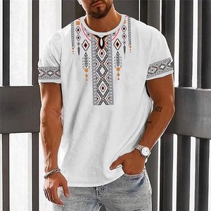 T-Shirt da Uomo in Maglia con Stampa Grafica a Blocchi di Colore Argyle, <span class=keywords><strong>Abbigliamento</strong></span> con Stampa 3D, Manica Corta per Uso Quotidiano e <span class=keywords><strong>Casual</strong></span> <span class=keywords><strong>Elegante</strong></span> - Product Image 3
