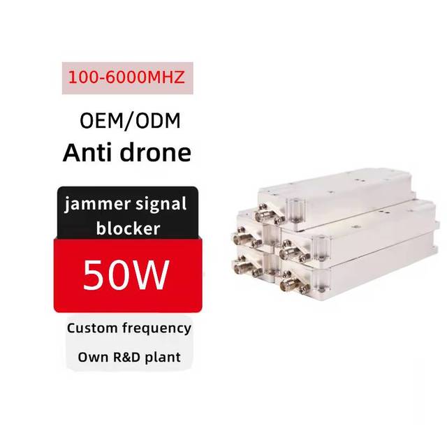 Anti-drone Module With Customizable Options: 50W, 433M/800M/900M/1.2G/1.4G/1.5G/2.4G/5.2G/5.8Mhz.