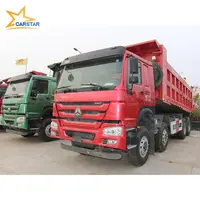 Sinotruk Howo 12 Wiel Gebruikt Kipper Dumper Vrachtwagens 450hp 60T Dubai Gebruikt 8X4 Dumper