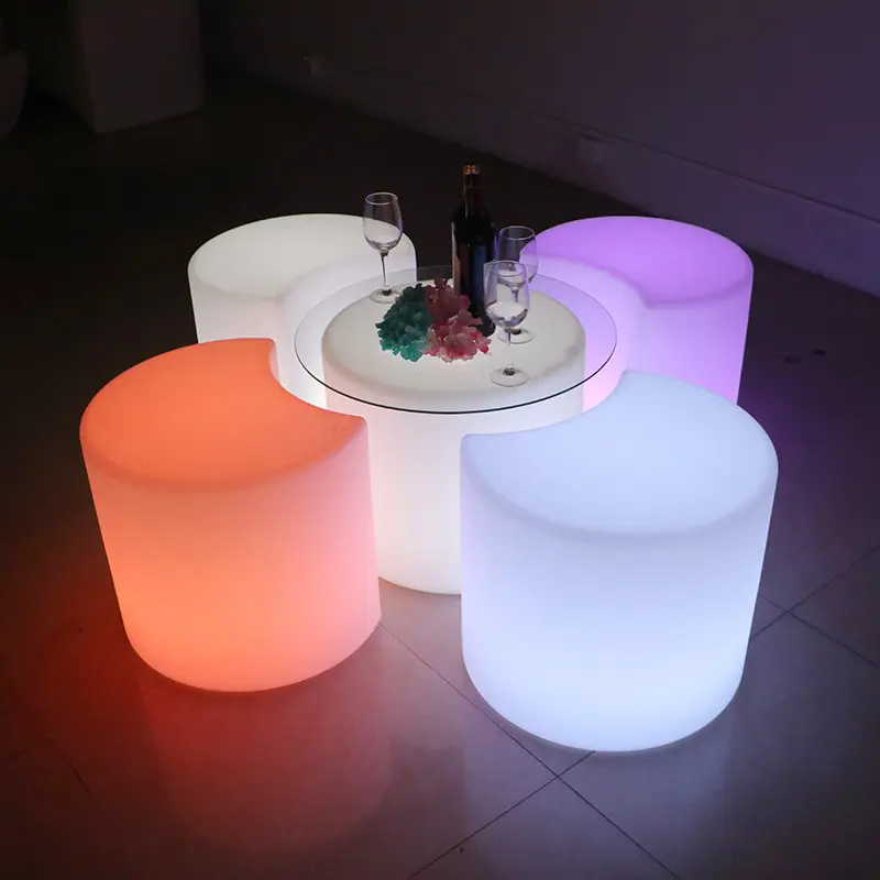 Barstoelen Halve Maan Stoelen Led Meubilair Voor Nachtclub Fauteuils Met 16 Kleurverandering Buitenbank Voor Feest Dansvloer