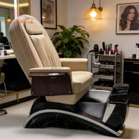 Fauteuil de pédicure 2026 fiable et durable en fibre de verre et cuir PU pour spa et salon de manucure, avec dossier réglable, fonction massage et fonctionnement automatique