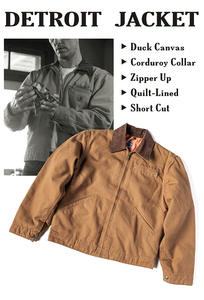 แจ็คเก็ตผู้ชายสไตล์วินเทจแบบดิสเทรส ผ้าดั๊กแคนวาส บุซับใน ทรงเดทรอยต์ สำหรับทำงานในฟาร์ม - Product Image 2