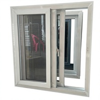 Weißes UPVC-Doppelverglasung-Schiebefenster mit Fliegengitter und Hurrikan-Schutzglas für Wohnprojekte