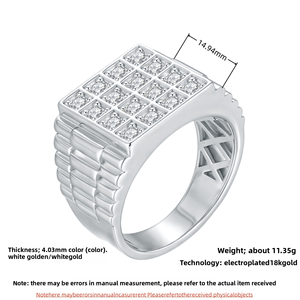 Bague en argent S925 incrustée de moissanite 2 carats, style punk, robuste, individuel, <span class=keywords><strong>mature</strong></span>, dominant, luxe léger - Product Image 5