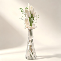 Fleur de Calla en Bois de Sola, Diffuseur d'Arômes Écologique, Décoration de Bureau Élégante pour Remise de Diplôme et Halloween