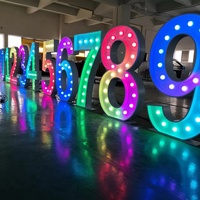 Kexian Factory Direct, fournitures de fête d'anniversaire, lumières de marquise, chiffres, lettres géantes lumineuses à LED de 4 pieds