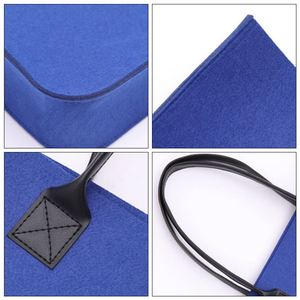 Nouveau sac fourre-tout tendance en feutre bleu avec poignées en PU pour événements publicitaires - Product Image 4