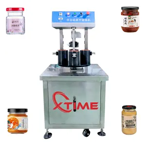 Factory price semi automatic glass jar bottle vacuum capping sealer machine for puree honey blueberry jam peanut butter packing