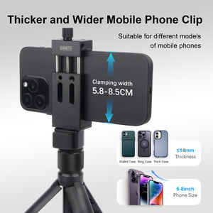 <span class=keywords><strong>Support</strong></span> de téléphone professionnel Arca avec chaussure froide, <span class=keywords><strong>support</strong></span> de téléphone universel en aluminium pour trépied vidéo Vlogging YouTube TikTok - Product Image 3