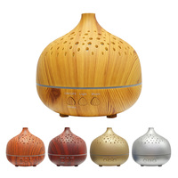 Diffuseur d'arômes en bois grainé de 250 ml, humidificateur USB 5V/1A avec 3 lumières LED pour la maison, le bureau, le SPA, certifié FCC CE ROHS