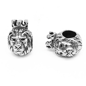 yunnique Stainless Steel Lion Head <b>Spacer</b> Beads For Bracelet Making DIY Jewelry Accessories - Product Image 1