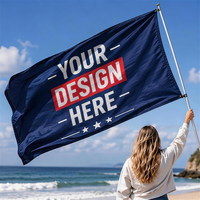 Drapeau promotionnel personnalisé, bannière vierge à sublimation de taille personnalisée, logo sur mesure, tout design, drapeau extérieur volant en polyester avec mât en aluminium, vente en gros