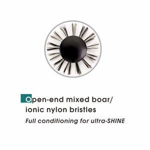 Manche en bois à queue pointue avec anneaux en caoutchouc antidérapants Brosse ronde (brosse à cheveux radiale) avec poils mixtes en forme de V - Product Image 3