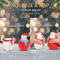 Vente Flash : Jouet anti-stress pop-up pour TDAH et autisme, Bonhomme de neige de Noël à presser, Balle anti-stress Bonhomme de neige pour soulager le stress