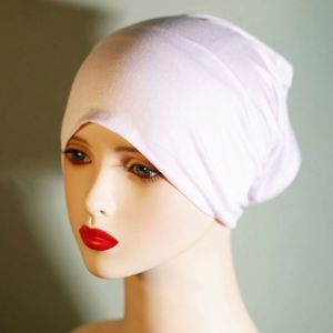 Pañuelo para la Cabeza de Algodón de Color Sólido Multicolor, Gorro Musulmán Elástico y Transpirable de Modal - Product Image 2