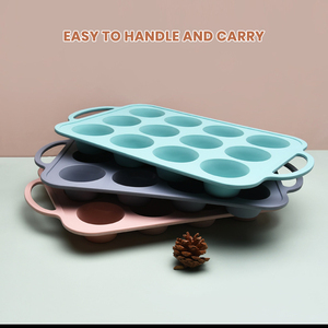 Phong Cách Bắc Âu Muffin & Cupcake Pan 12 Cup Mini Muffin Pan Với Kim Loại Rim Xử Lý Không Dính Cấp Thực Phẩm Silicone Với Phát Hành Nhanh Chóng - Product Image 4