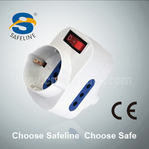Adaptateur rotatif, Spina Adattatore Rotante. Prise Spina 10A 2P+<span class=keywords><strong>T</strong></span> + 1 Prise 2P+<span class=keywords><strong>T</strong></span> 10A Schuko avec interrupteur - Product Image 4