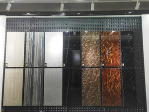 Carreaux de sol en céramique vitrifiée antidérapants, effet brique polie, 600x600mm, motif fleur noir et or, style moderne et luxueux pour murs intérieurs de villa - Product Image 4