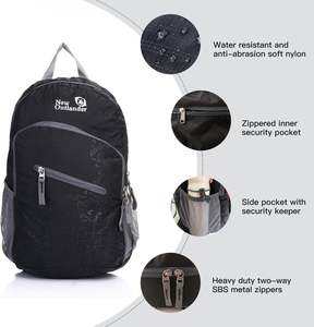 Muestra gratuita de mochila plegable personalizada para mujer y hombre, para exteriores, senderismo, camping y uso diario, hecha de botellas de plástico recicladas - Product Image 2