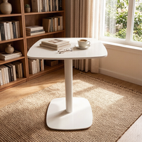 Table basse moderne en MDF noir et blanc avec pieds en métal, table à manger carrée en bois pour restaurant, vente en gros d'usine