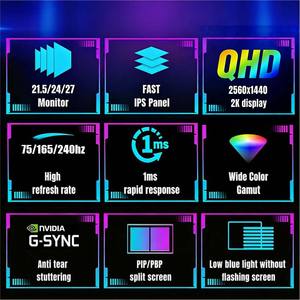 Nouveau Moniteur de Jeu PC LCD LED 24/27/32 Pouces avec Écran Large FHD/QHD <span class=keywords><strong>2K</strong></span> et Taux de Rafraîchissement de 165Hz/<span class=keywords><strong>144Hz</strong></span> pour Bureau à Domicile - Product Image 3