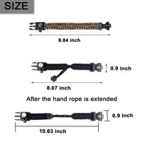 Bracelet de survie multifonctionnel réglable en paracorde verte tactique pour la randonnée, le camping, la pêche et la chasse