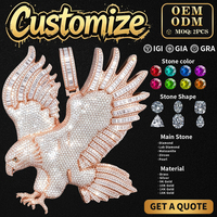 Offre Spéciale – Pendentif Aigle en Argent Sterling 925 et Moissanite, Entièrement Pavé, Style Hip-Hop, Bijou pour Homme, Idéal Streetwear et Cadeau