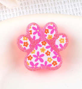 Autocollants en acrylique à paillettes de dessin animé pour impression en gros, perles plates à dos plat, trous planaires, plaque d'infirmière, badge de stylo, couleurs mélangées, 20-35 mm - Product Image 5