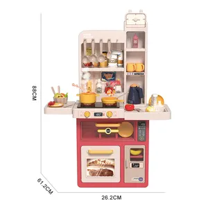 Leemook 도매 63/78/88cm 어린이 놀이 집 장난감 가족 어린이 주방 장난감 요리 시뮬레이션 테이블 주방 세트 장난감
