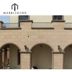 One Stop Shopping Service Haus Außen fassade Verkleidung Material portugies ischen beige Kalkstein für Luxus villa