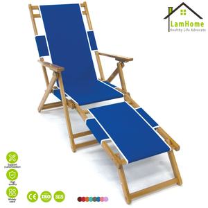 Sillón <span class=keywords><strong>de</strong></span> Exterior <span class=keywords><strong>de</strong></span> Alta Gama con Reposapiés, Estructura <span class=keywords><strong>de</strong></span> Madera <span class=keywords><strong>de</strong></span> Haya, Respaldo Ajustable Oxford, Silla <span class=keywords><strong>de</strong></span> Ocio para Hotel y Piscina, Hecho en China - Product Image 2