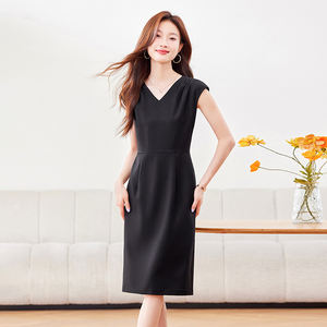 Elegante verano sin mangas con cuello en V traje de viajero vestido de marketing de bienes raíces con chaleco falda para carrera de negocios - Product Image 6